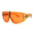 thumbnail image 2 of Mens Zip Tie Jewel Trim Funky Shield Oversize Sunglasses Orange, 2 of 4