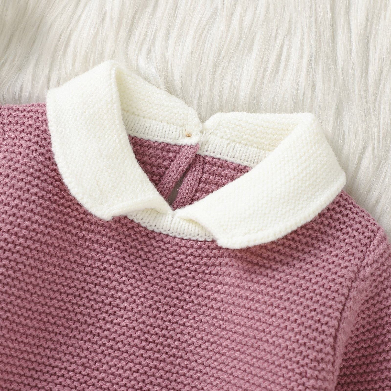 XFHLMJFF Boys Girls Sweater Cute Toddler Baby Knit Turn Down Collar Long Sleeve Pullover Fall Winter Clothes
