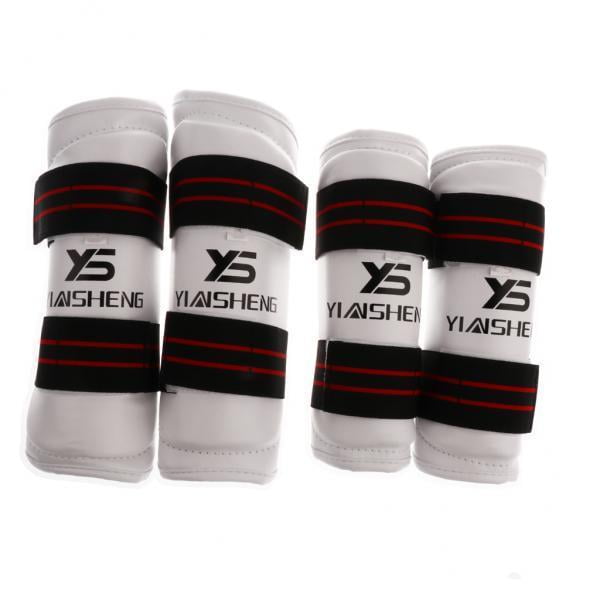 2x de 4 Protector Espinilla Y Antebrazo, Almohadillas para Piernas, Equipo de Protección para Entrenamiento de Boxeo boxeo en tailandia Thai, Kickboxing shamjiam Equipo de protección de Taekwondo