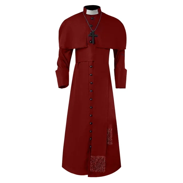 Men Cassock Priest Robe Roman Catholic Church Soutane Costume For Bishop Pope Pastor Father