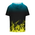 thumbnail image 3 of DDAPJ pyju Fashion Hoodie for Men Flame 3D Printed Short Sleeve Hooded T-shirt Casual Athletic Drawstring Sweatshirts Yellow XXXL, 3 of 4