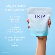 TRIP Lion's Mane Focus & Brain Health Gummies, 200mg Mushroom Extract, Non-GMO, Raspberry Flavor, 60 Gummies