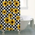 thumbnail image 5 of Boho Vintage Yellow Sunflower Shower Curtain 36x72 Inches for Bathroom, Bee Butterfly Floral Wildflower Design, Quick-Dry Polyester with Hooks, Country Rustic Farmhouse Decor, 5 of 5