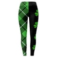 thumbnail image 5 of Arlun St. Patrick's Day Leggings for Women Trendy Checkered and Shamrock Printed Stretch Yoga Pants High Waisted Slim Fitting Sports Fitness Casual Leggings Black S, 5 of 5