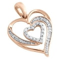 thumbnail image 4 of 10K Rose Gold Diamond Swirl Double Heart Pendant Love Charm 0.85" Long 0.16 CT., 4 of 6
