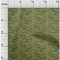 thumbnail image 1 of oneOone Silk Tabby Fabric Leaves & Floral Block Print Sewing Fabric BTY 42 Inch Wide, 1 of 4