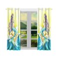 thumbnail image 2 of CADecor Sea Princess Window Kitchen Curtain, Beautiful Mermaid Window Treatment Panel Curtains,26x39 inches,Set of 2, 2 of 3
