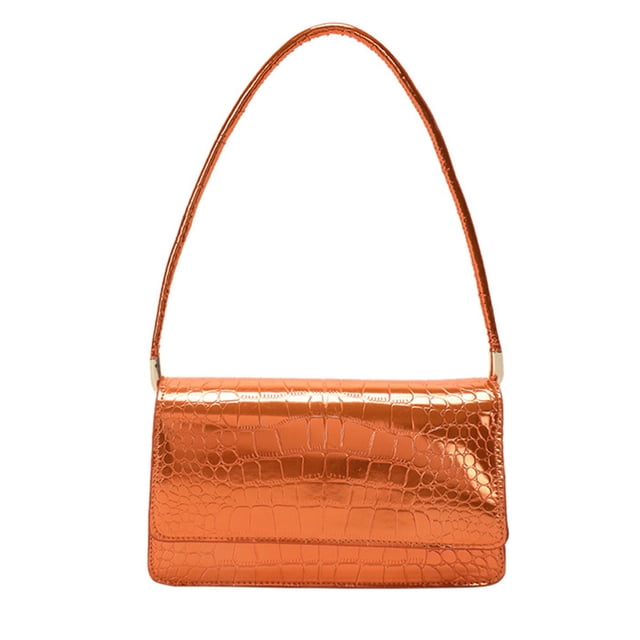 Bolso de hombro tipo bandolera de nueva moda de primavera, bolso de moda pequeño, bolso de PU tipo bandolera, color naranja y rojo