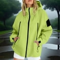 thumbnail image 2 of nerohusy Rain Jacket for Women Loose Fit Waterproof Lightweight Rain Coat Hiking Windbreaker Jacket with Hood Trench Coat Fashion Green,XXXL, 2 of 8