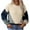 Beige, variant on Giftesty Sweaters for Women Plus Size Womens Casual Color Blocked Round Neck Knitted Pullover Sweater Tops Oversized