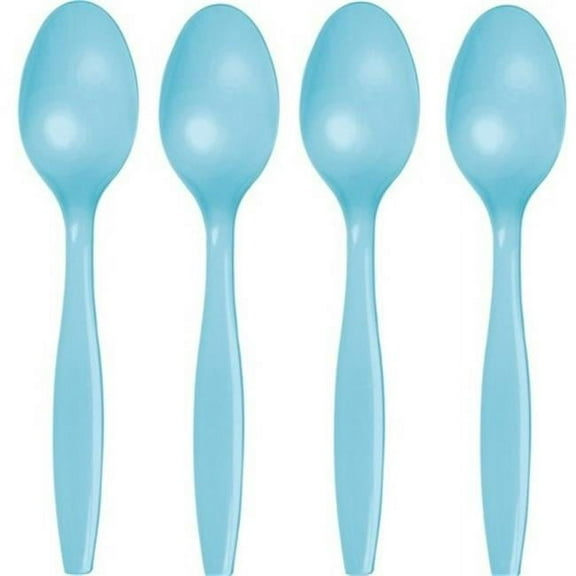 Premium Plastic Spoons - Pastel Blue