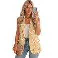 thumbnail image 2 of Psesaysky Cute Corgi Print Womens Vest Fashion Dressy Single Button Sleeveless Blazer Suit Jackets Office Work Clothes, Size 2XL, 2 of 6