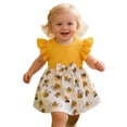 thumbnail image 1 of FYDUU Baby Girl Easter Outfit Summer Sleeveless Dress Adorable Print Ribbed Ruffle Hem Casual Dress Infant Cute Sundress Party Dress Valentine's Day Dress, 1 of 9