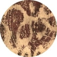 thumbnail image 1 of Ahgly Company Indoor Round Abstract Brown Modern Area Rugs, 6' Round, 1 of 4