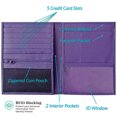 thumbnail image 5 of Dark Purple RFID Blocking Genuine Leather Travel Passport Wallet Holder, 5 of 7