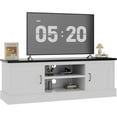 thumbnail image 7 of Farmhouse TV Stand for 65 Inch TVs Entertainment Center with Storage Cabinets Modern Media Console Table，White&black, 7 of 7