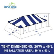 Party Tents Direct Weekender Pole Tent Party Canopy with Sidewalls, 20x40 Blue and White