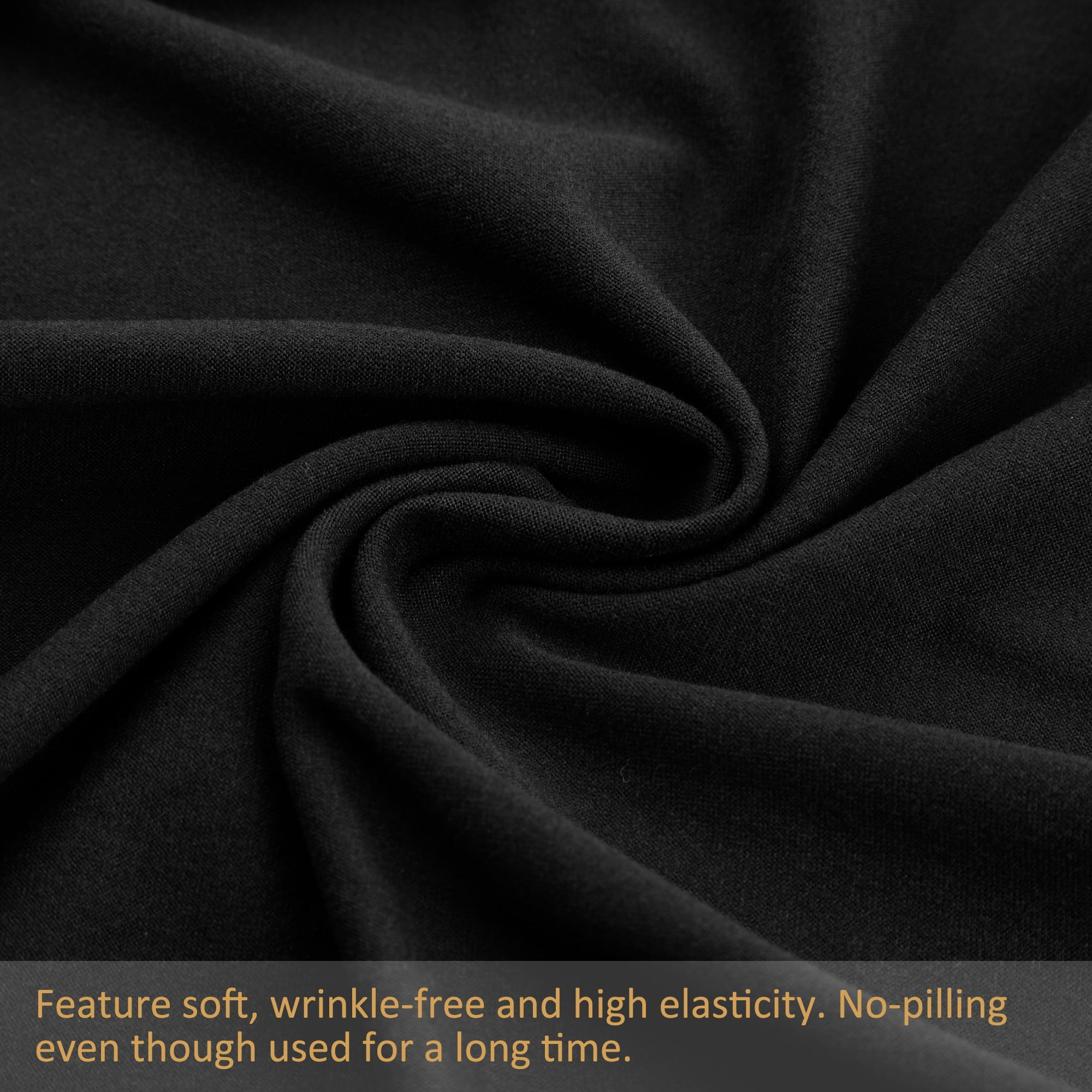 REGALWOVEN Box Spring Cover Stretchy Fabric Wrap Around 4 Sides Bed Skirt Wrinkle Free for Home Black Queen
