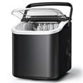 thumbnail image 2 of Goosiay Countertop Ice Maker, 26lbs Portable Small Ice Makers with Handle, 8 Cubes in 6 Mins, 2 Size of Bullet Ice, Self-Cleaning Mini Ice Machine for Home, Kitchen, RV, Camping, Black, 2 of 12
