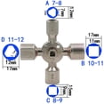 thumbnail image 3 of Llave de utilidad de servicio 10 en 1 Llave cruzada universal Llaves de fontanero Triángulo para purga de gabinetes de medidor eléctrico de gas Sailing Electrónica, 3 of 6
