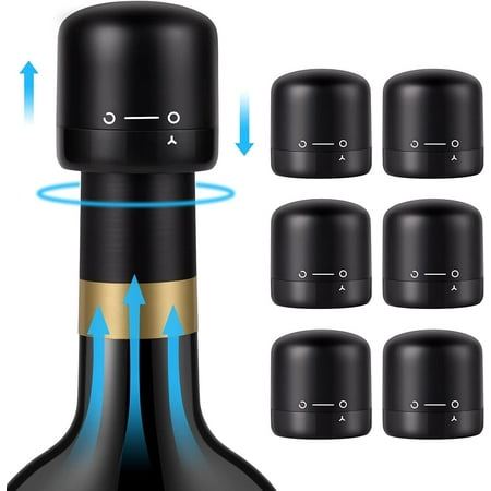 

Wine Bottle Stopper Wine Saver with Silicone Wine Vacuum Bottle Stopper Reusable Bottle Sealer Keeps Wine Fresh (6 Pack)
