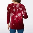 thumbnail image 5 of Christmas Shirts for Women V Neck 3/4 Length Sleeve Christmas Tops for Women Trendy Graphic Xmas Tree Snowflake Print Tshirt Dressy Casual Blouse Trendy Tops Quarter Sleeve Tunic Tops, 5 of 6