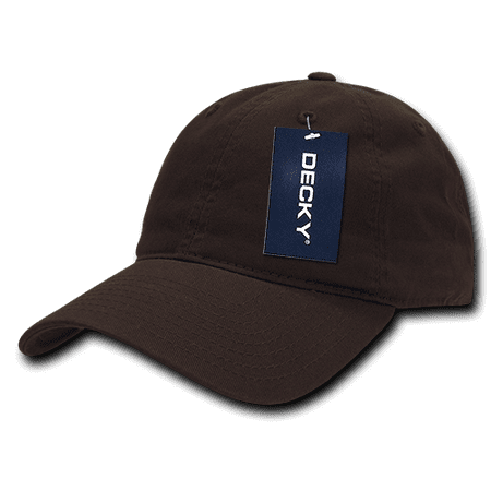 DECKY Washed Cotton Polo Vintage Low Crown Cap Caps Hat Hats For Men Women Brown