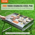 thumbnail image 3 of Stainless Steel Griddle, 23.5"x16" Pre-Seasoned Stove Top Griddle, Rectangular Double Burner Griddle Pan, Non-Stick Family Pan Cookware with Handles and Oil Groove, for BBQ, Gas Grills, Silver, 3 of 8