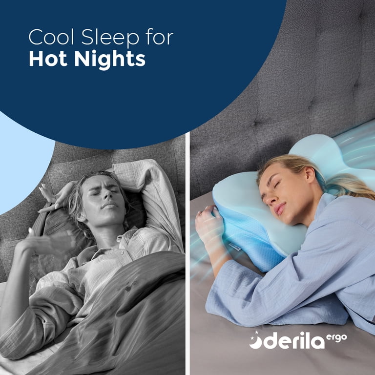 Derila Ergo Pillowcase - Cervical Neck Pillow for Back, Side