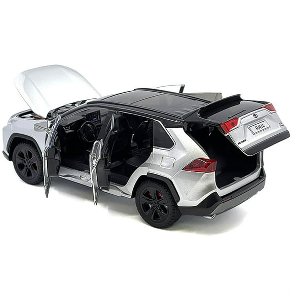 Toyota Rav4 Hybrid XSE Silver Metallic with Black Top and Sunroof 1/24 Diecast Model Car