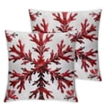 thumbnail image 2 of Acheng  Red Snow Flakes Winter Pillow Covers Falling Snowflakes Crystal Christmas White Pillow Cases Xmas Holiday Cushion Case Farmhouse Home Decor for Couch Sofa Outdoor,Set of 2 White, 2 of 6