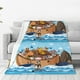 thumbnail image 1 of Fotbe Animals on Noah's Ark Floating Manta de Franela Acolchonada con Estampado, Súper Suave y Esponjosa, Extra Grande para Sofá, Cama, Uso Todo el Año-60"x50", 1 of 7