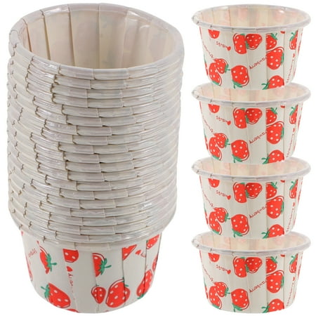

100 Pcs Cake Paper Cups Exquisite Baking Cups Strawberry Pattern Bakery Cupcake