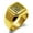 Gold, variant on Stainless Steel Letter Q Initial Floral Box Monogram Engraved Engraved Square Flat Top Biker Style Polished Signet Ring