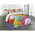 thumbnail image 2 of Ambesonne Cartoon Quilted Coverlet 3 Pcs, Balloons Fun, Queen Size, Multicolor, 2 of 4