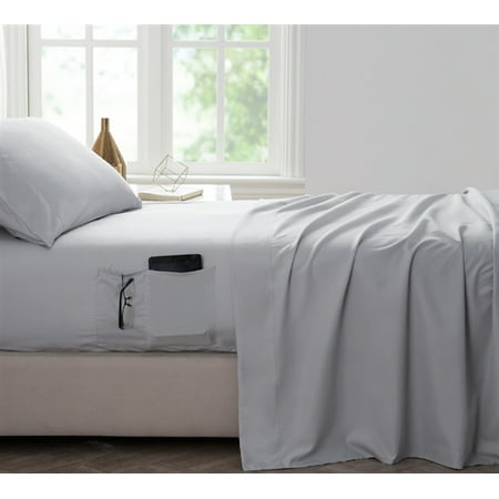 BYB Bedside Pocket Sheet Set - Supersoft Glacier Gray