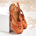 thumbnail image 4 of Sandalias de mujer de gran tamaño, cómodas y transpirables, sandalias planas huecas sencillas y generosas de verano para mujer, 4 of 5