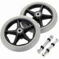 thumbnail image 1 of MesaSe 2 Pcs Roue en Caoutchouc de Remplacement de 6 Pouces pour Fauteuil Roulant Roues avant Rollator Walker Roulettes Antidérapantes de Remplacement Roulettes Roues de Remplacement Accessoires de Roue pour Fauteuil Roulant, 1 of 5