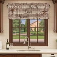 thumbnail image 6 of 2 Pack Country Star Brown Valances for Windows Bedroom Living Room Window Treatments, Farmhouse Vintage Plants Wooden Rod Pocket Valance Drapes Short Kitchen Curtains Over Sink 60"x18", 6 of 8