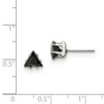 thumbnail image 3 of Stainless Steel Polished 6mm Black Triangle CZ Stud Post Earrings; for Adults and Teens; for Women and Men, 3 of 3