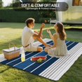 thumbnail image 4 of Lake Blue Stripes Outdoor Rug 3x5 Ft - Reversible Patio Rug Outdoor Camping Rugs, Modern Minimalist Gradient Lines Washable Indoor Outdoor Area Rugs, Non-Slip Outdoor Carpet Runner for Deck/Porch, 4 of 8
