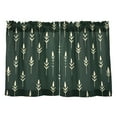 thumbnail image 7 of Yayeee Kitchen Curtains Tier Pair Light Filtering 27"x36" Rod Pocket Short Cafe Window Panel, Dark Green Plants, 7 of 7