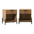 thumbnail image 3 of Walker Edison Modern Reeded-Front 1-Drawer Nightstand, 2 Pack, Mocha, 3 of 8