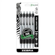 Zebra Pen Z-Grip Elite Retractable Ballpoint Pen Metal Barrel Medium Point 1.0mm Black Ink 5-Pack 27615