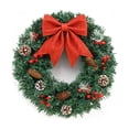 thumbnail image 3 of 16 Inch Artificial Christmas Wreath Unlit Red Bow Pine Cones Red Berries Front Door Hanging Garland Decoration for Winter Porch Wall, 3 of 8
