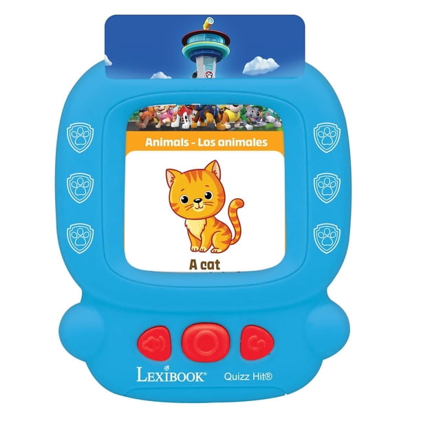 Lexibook Paw Patrol Lector de Tarjetas Bilingüe Juguete de Audio para Aprender Inglés y Español 150 Tarjetas Educativas Máquina de Tarjetas y Cuestionarios Azulrojo JCR10PAi2