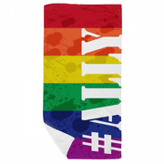 Ally LGBT Rainbow Pattern Bath Towel Soft Washcloth Facecloth 35x70cm