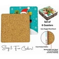 thumbnail image 4 of Inkdotpot Set of 6 Drink Coasters Easy Clean 4-inch SquareCoastersCork Base,Reusable,Christmas, 4 of 8