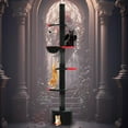 thumbnail image 6 of Gothic Cat Tree, Floor to Ceiling Cat Tower with Adjustable Height (86.8-120 Inches), 5 Tiers Black Cat Condo with Cozy Hammock, Fully Scratching Posts and Dangling Balls for Indoor Cats, 6 of 7