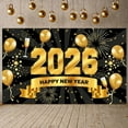 thumbnail image 3 of Gold Theme 2026 New Year Banner Golden Balloons Happy New Year Display Firework Design Star Patterns 2026 Celebration Background for New Year Party 2026 Celebration Indoor Decoration, 3 of 9